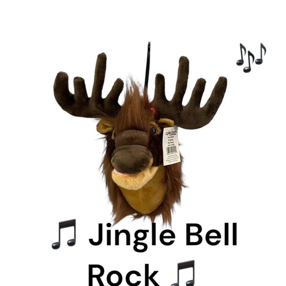 COLLECTION by LD Animated Singing Elk Head Wall Mount Jingle Bell Rock - Picture 1 of 9